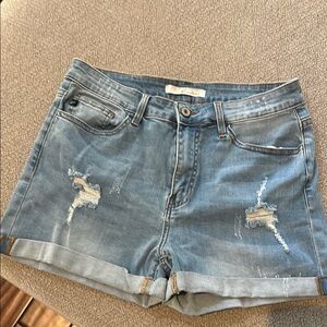 KanCan Blue Jean Shorts Distressed High-Waisted